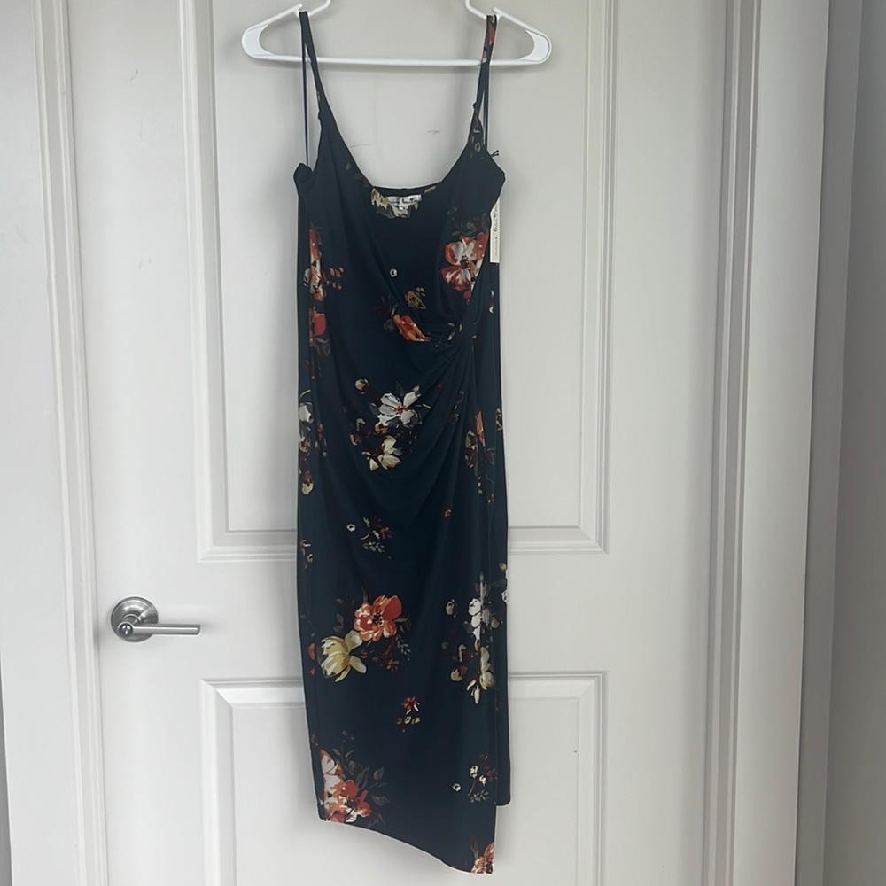 NWT - Nine Britton - Vivienne Knit Fitted Midi Dress - Navy Blue - Sz Medium